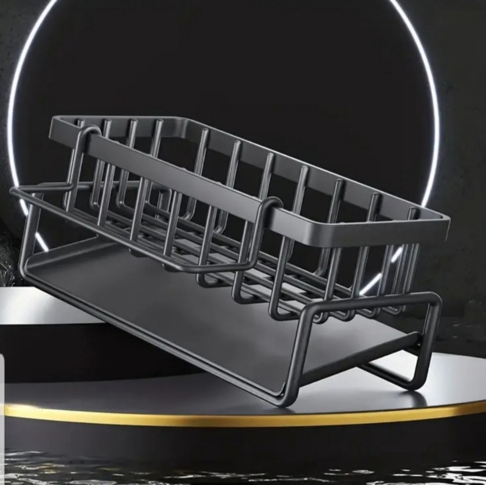 - Black Plastic Sink Caddy Organizer - Black